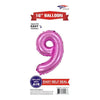 Foil Balloon - Mini Number Light Pink 9