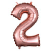 Foil Balloon - Mini Number Rose Gold 2 16 Inch Air-Filled Only