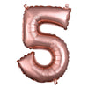 Foil Balloon - Mini Number Rose Gold 5 16 Inch Air-Filled Only