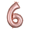 Foil Balloon - Mini Number Rose Gold 6 16 Inch Air-Filled Only