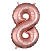 Foil Balloon - Mini Number Rose Gold 8 16 Inch Air-Filled Only