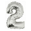 Foil Balloon - Mini Number Silver 2 16 Inch Air-Filled Only, Not Packaged