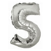 Foil Balloon - Mini Number Silver 5 16 Inch Air-Filled Only, Not Packaged