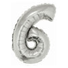 Foil Balloon - Mini Number Silver 6 16 Inch Air-Filled Only, Not Packaged