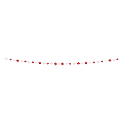 Garland - Red and White, Paper, Canada Day, 9'