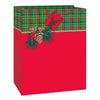 Gift Bag - Large, Red and Green Tartan