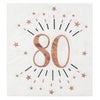 Gold Sparkling Age Napkin 80 Years