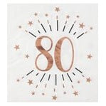 Gold Sparkling Age Napkin 80 Years