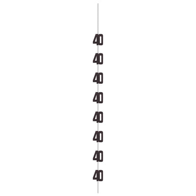 Hanging Decorations - Black & Silver Glitz 40th Birthday