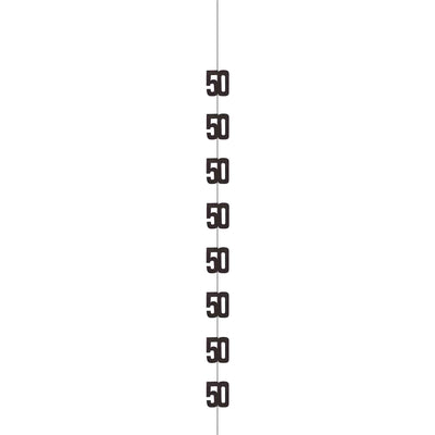 Hanging Decorations - Black & Silver Glitz 50th Celebration