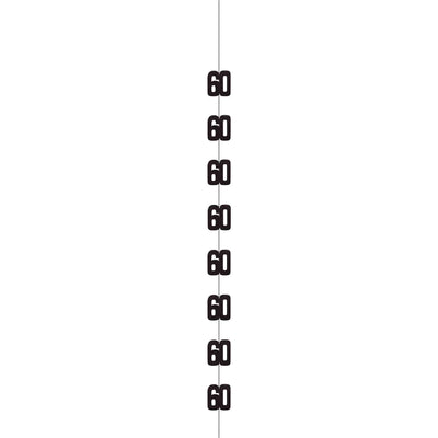 Hanging Decorations - Black & Silver Glitz 60th Birthday