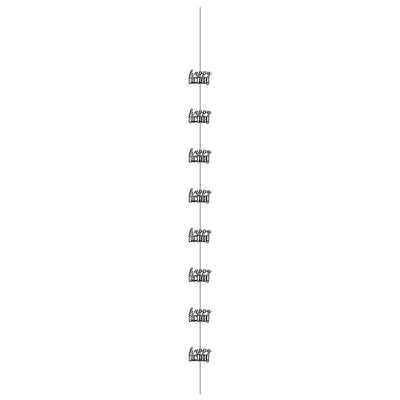 Hanging Decorations - Black & Silver Glitz Happy Birthday
