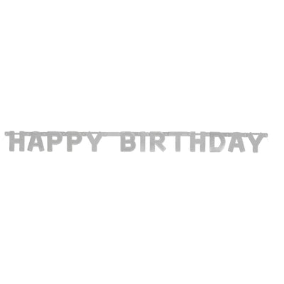 Happy Birthday Silver Deluxe Jointed Banner