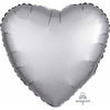 Heart-Shaped 18" Platinum Satin Luxe Balloon