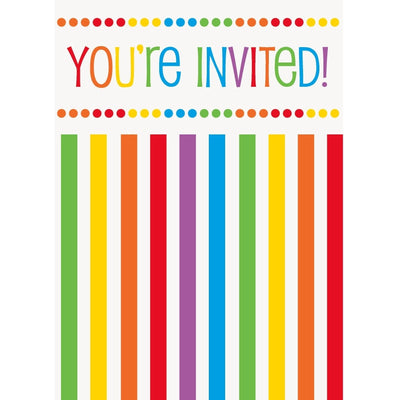 Invites - Rainbow Birthday, 8 Count