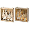 Light-Up Wood Trees & Reindeer Decoration