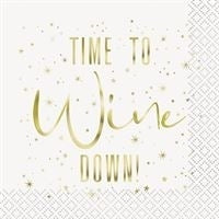 Modern Christmas Time To Wine Down Napkin