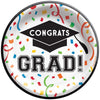 NEW! "Congrats Grad" - 6 3/4" Round Paper Plates, 8 Count