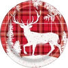 Plaid Deeer Round Plate 9"