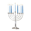 Menorah,Classic Elegance,Plated Alu,Hammered,Silvertone,7" X 8