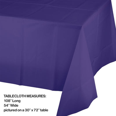 Purple Plastic Table Cover - 54" x 108" 1CT