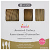 Reusable Plastic Cutlery Assortment, Mid Count. - Gold