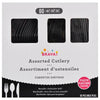 Reusable Plastic Cutlery Assortment, Mid Count. - Jet Black
