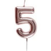 Rose Gold Number Candle 5