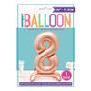 Rose Gold Number Shaped Standing Foil Balloon 30" 8