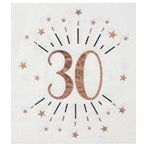 Rose Gold Sparkling Age Napkin 30 Years