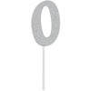 Silver 0 Cake Topper