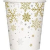 Silver And Gold Snowflakes 9Oz Cups