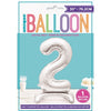 Silver Number Shaped Standing Foil Balloon 30" 2