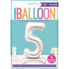 Silver Number Shaped Standing Foil Balloon 30" 5