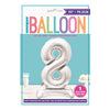 Silver Number Shaped Standing Foil Balloon 30" 8