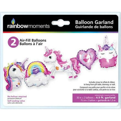 Two Air-Filled Unicorn-Themed Balloons