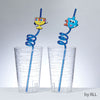 9" Hanukkah Fun Straws - Dreidel & Menorah, Plastic - Set of 4