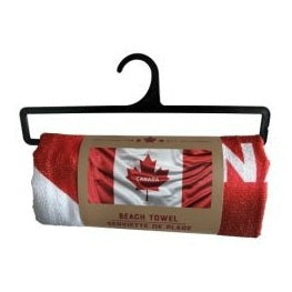 Waving Canada Flag Beach Towel