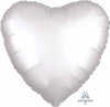 18" Heart-Shaped Foil Balloon Luxe White Satin