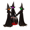 Lighted Trio of Witches with Cauldron