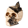 Resin Skull with Two Butterflies Statuary