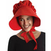 Adult Handmaid Red Bonnet with PVC Peak