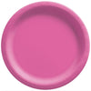 10" Round Paper Plates, 50 Count. - Bright Pink