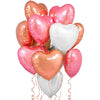 12 Hearts Helium Balloon Bouquet