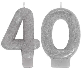 Sparkling Celebration 40th Birthday Numeral Candles