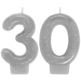 Sparkling Celebration 30th Birthday Numeral Candles