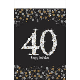 Sparkling Celebration 40th Birthday Plastic Table Cover