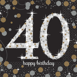 Sparkling Celebration 40th Birthday Beverage Napkins