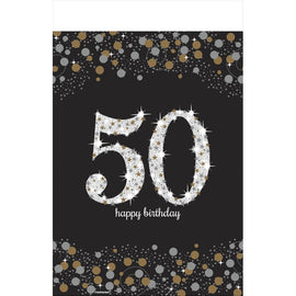 Sparkling Celebration 50th Birthday Plastic Table Cover