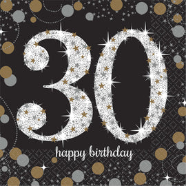 Sparkling Celebration 30th Birthday Beverage Napkins